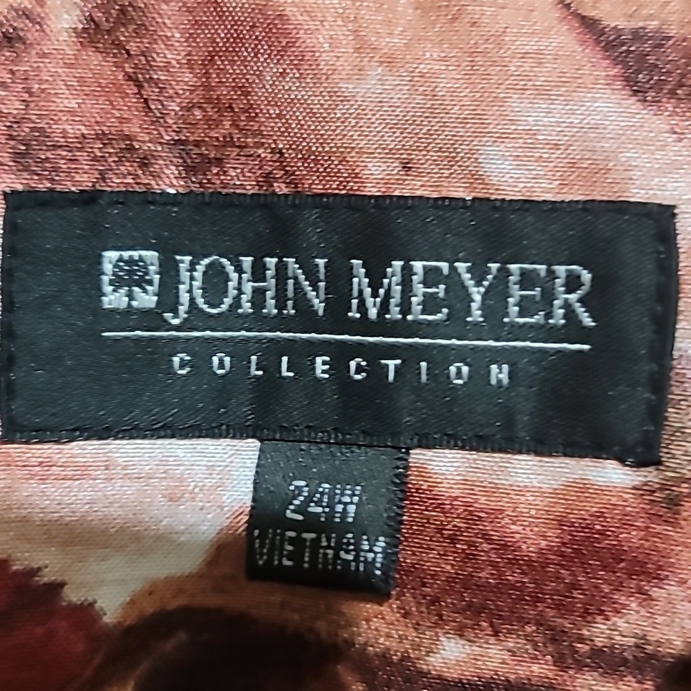 John Meyer Floral Burgundy Floral Patterned Long Coat Size 24W - Picture 9 of 10